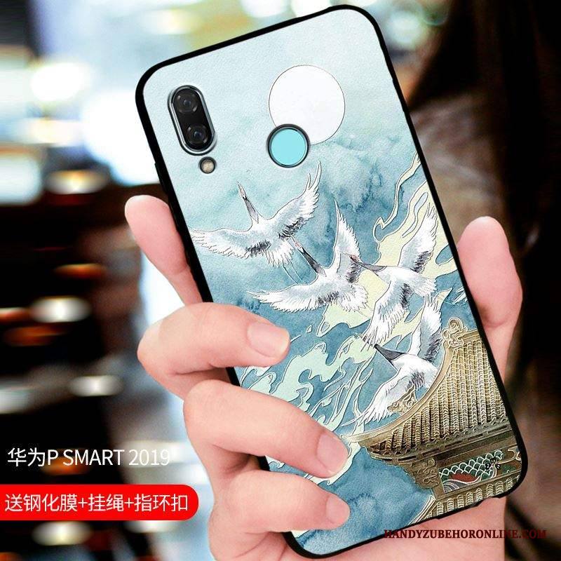 Huawei P Smart 2019 Kuori All Inclusive Muokata Puhelimen Kuoret Suojaus Musta Kotelo Pesty Suede