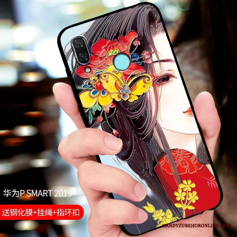 Huawei P Smart 2019 Kuori All Inclusive Muokata Puhelimen Kuoret Suojaus Musta Kotelo Pesty Suede