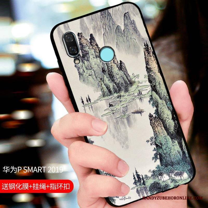 Huawei P Smart 2019 Kuori All Inclusive Muokata Puhelimen Kuoret Suojaus Musta Kotelo Pesty Suede