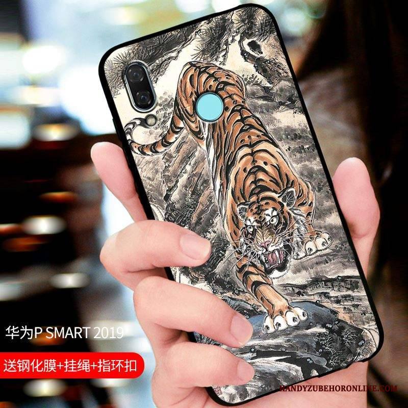 Huawei P Smart 2019 Kuori All Inclusive Muokata Puhelimen Kuoret Suojaus Musta Kotelo Pesty Suede