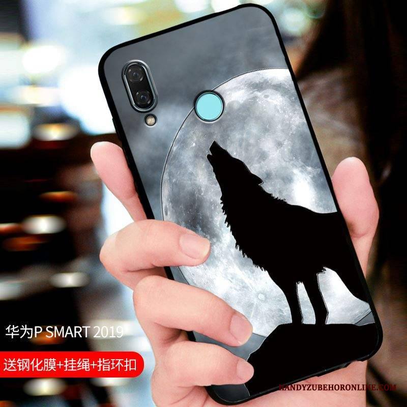 Huawei P Smart 2019 Kuori All Inclusive Muokata Puhelimen Kuoret Suojaus Musta Kotelo Pesty Suede