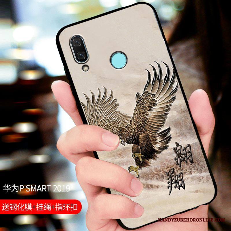 Huawei P Smart 2019 Kuori Puhelimen Kuoret Suojaus Pesty Suede Sininen Kotelo All Inclusive Muokata