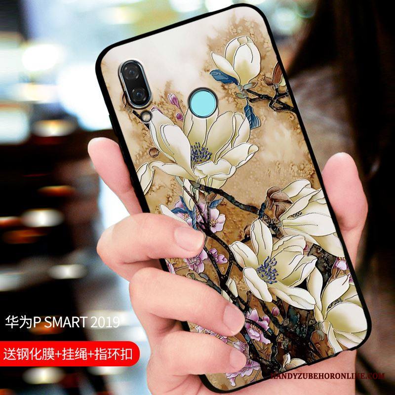 Huawei P Smart 2019 Kuori Puhelimen Kuoret Suojaus Pesty Suede Sininen Kotelo All Inclusive Muokata