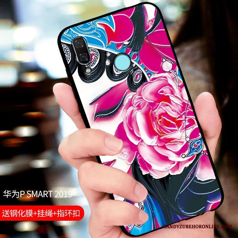 Huawei P Smart 2019 Kuori Puhelimen Kuoret Suojaus Pesty Suede Sininen Kotelo All Inclusive Muokata