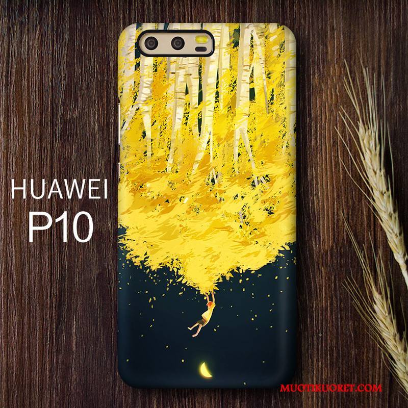 Huawei P10 Persoonallisuus Pesty Suede Kuori Puhelimen Sininen Kova Taide