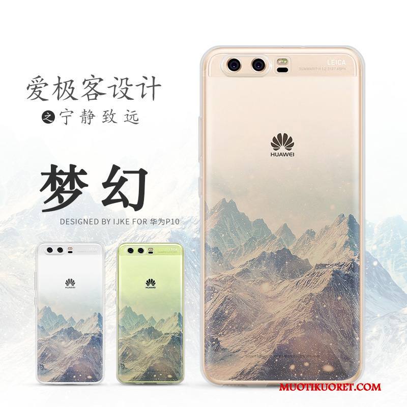 Huawei P10 Puhelimen Kuoret Murtumaton Suojaus Silikoni Maisema Valkoinen Kuori