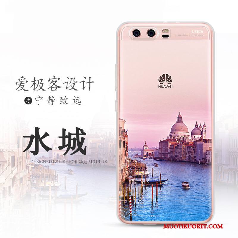 Huawei P10 Puhelimen Kuoret Murtumaton Suojaus Silikoni Maisema Valkoinen Kuori