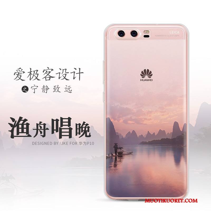 Huawei P10 Puhelimen Kuoret Murtumaton Suojaus Silikoni Maisema Valkoinen Kuori