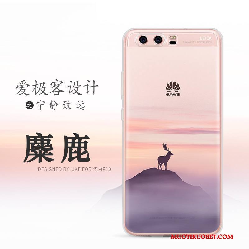 Huawei P10 Puhelimen Kuoret Murtumaton Suojaus Silikoni Maisema Valkoinen Kuori