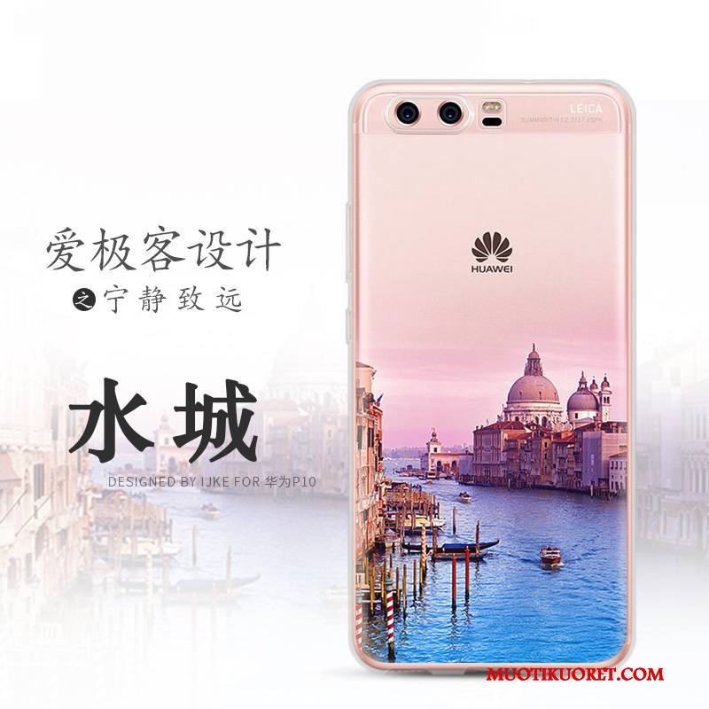 Huawei P10 Puhelimen Kuoret Murtumaton Suojaus Silikoni Maisema Valkoinen Kuori