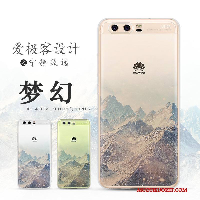 Huawei P10 Puhelimen Kuoret Murtumaton Suojaus Silikoni Maisema Valkoinen Kuori