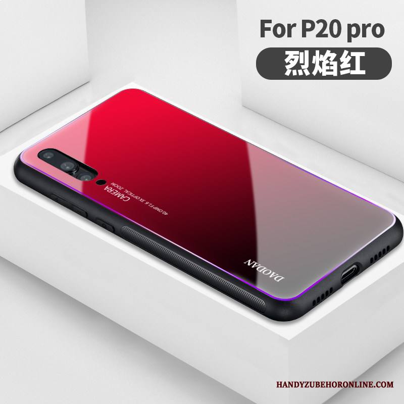 Huawei P20 Pro Kuori Silikoni Tide-brändi Murtumaton Yksinkertainen Luova Kaltevuus Net Red