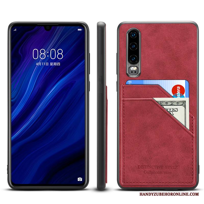 Huawei P30 Kuori Aito Nahka Uusi Murtumaton Kortti Ultra Kotelo Suojaus