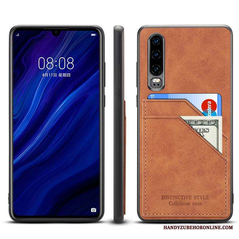 Huawei P30 Kuori Aito Nahka Uusi Murtumaton Kortti Ultra Kotelo Suojaus