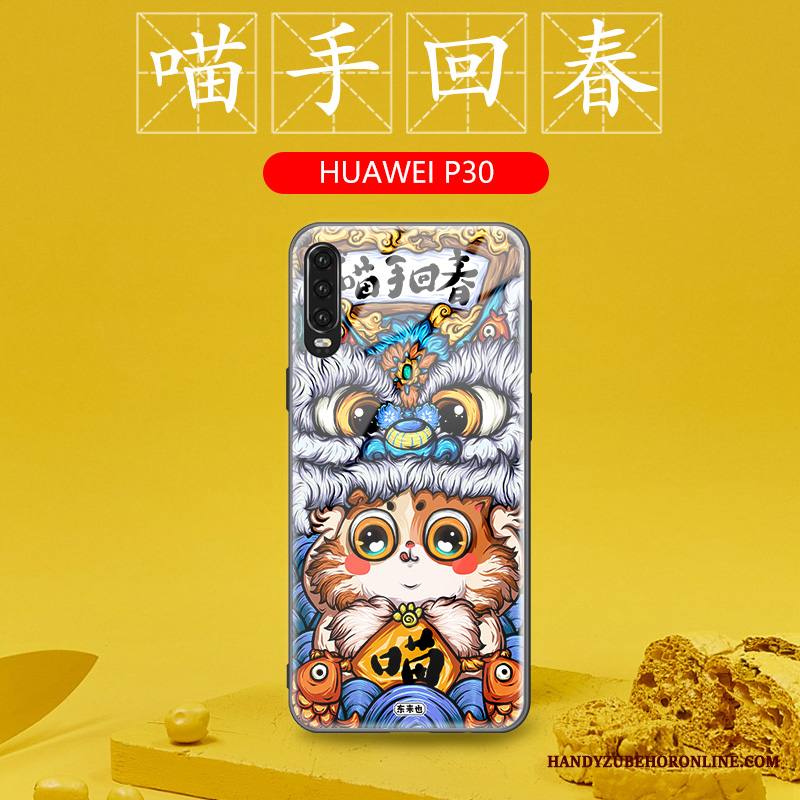 Huawei P30 Kuori All Inclusive Murtumaton Kiinalainen Tyyli Silikoni Puhelimen Kuoret Persoonallisuus Luova