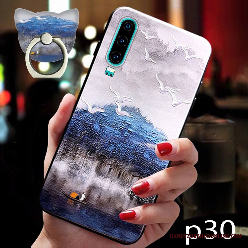 Huawei P30 Luova Silikoni Puhelimen Kuoret Kuori Tide-brändi Kiinalainen Tyyli Jauhe