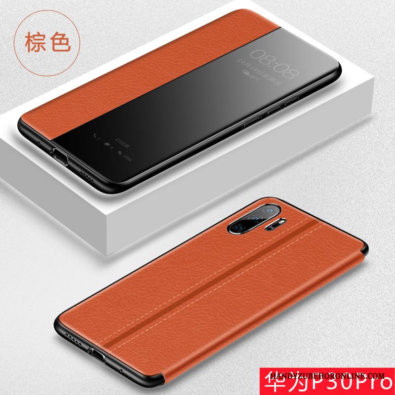 Huawei P30 Pro Kuori Karkaisu Murtumaton Kotelo Suojaus Nahkakotelo Simpukka Näytönsuojus