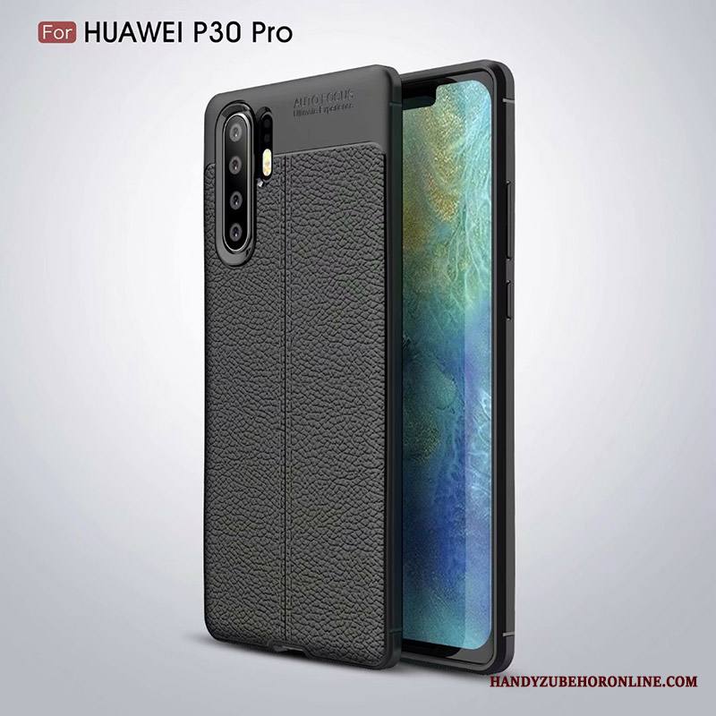 Huawei P30 Pro Kuori Liukumaton Puhelimen Kuoret Sininen Kukkakuvio Liiketoiminta Silikonikuori Nahka