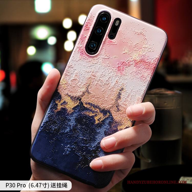 Huawei P30 Pro Kuori Ripustettavat Koristeet Persoonallisuus All Inclusive Pehmeä Neste Luova Pesty Suede Ultra