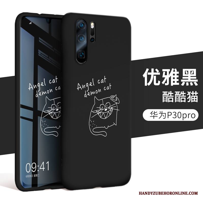 Huawei P30 Pro Silikoni Puhelimen Kuoret Musta Kuori Suojaus Murtumaton All Inclusive