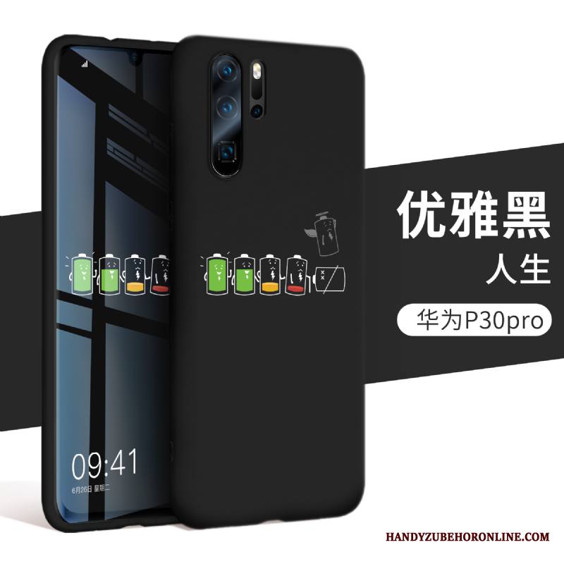 Huawei P30 Pro Silikoni Puhelimen Kuoret Musta Kuori Suojaus Murtumaton All Inclusive