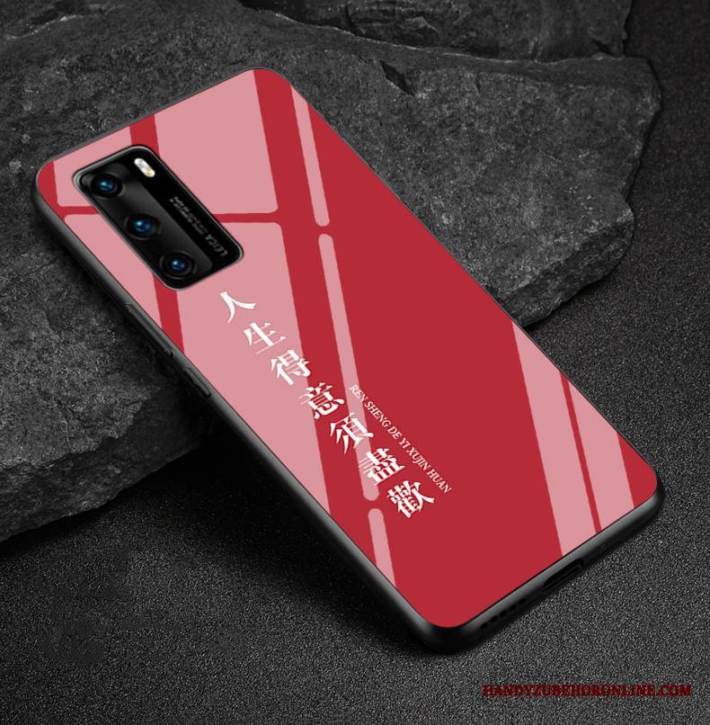 Huawei P40 Kuori Net Red Murtumaton Tila Punainen Kotelo Taide All Inclusive