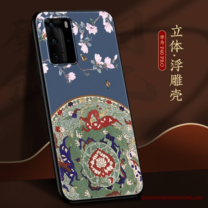 Huawei P40 Pro Kuori Kotelo Pesty Suede Murtumaton Kiinalainen Tyyli Harmaa Ohut Silikoni