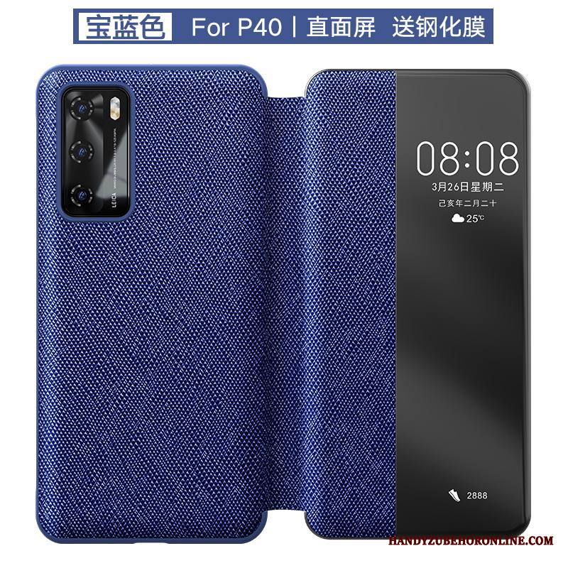 Huawei P40 Pro Kuori Liiketoiminta Puhelimen Kuoret Kotelo Murtumaton Aito Nahka Suojaus Nahkakotelo