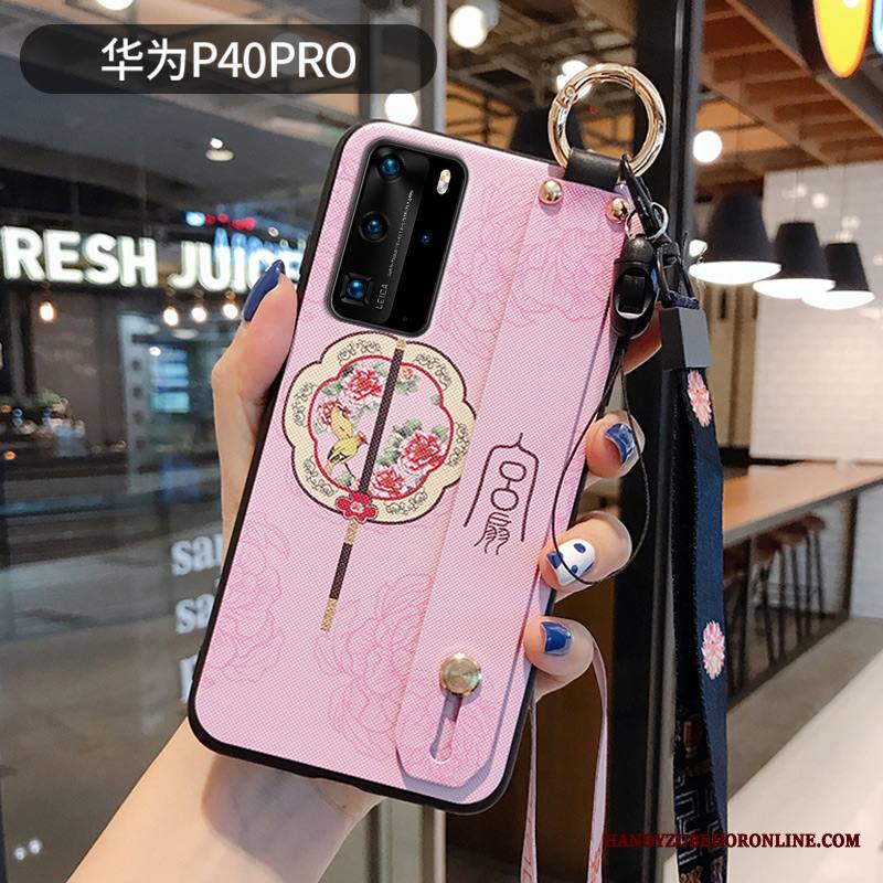 Huawei P40 Pro Kuori Murtumaton All Inclusive Ripustettavat Koristeet Suojaus Violetti Silikoni Pesty Suede