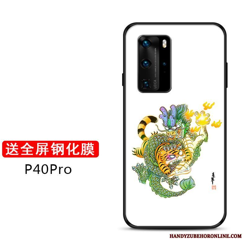 Huawei P40 Pro Kuori Silikoni Murtumaton Kova Vihreä Muokata Pehmeä Neste Suojaus