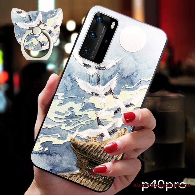 Huawei P40 Pro Trendi Puhelimen Kuoret Luova Tuuli Kohokuviointi Kuori Silikoni