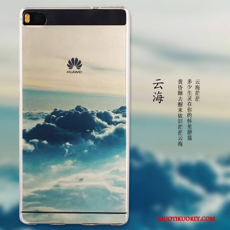 Huawei P8 Sininen Maalaus Kotelo Korkea Puhelimen Kuoret Suojaus Kuori