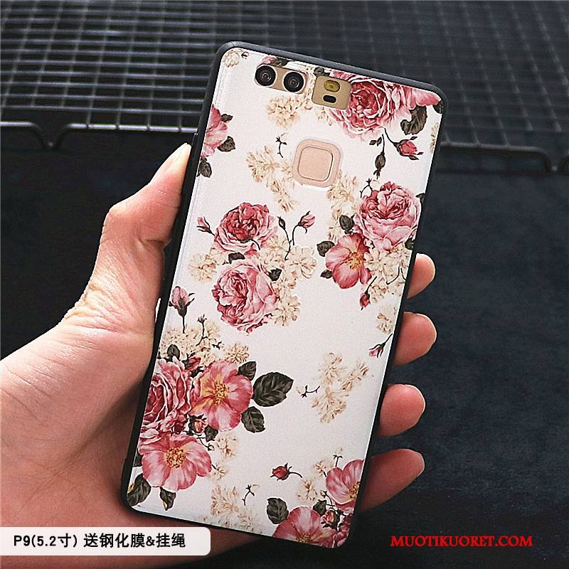 Huawei P9 Kuori All Inclusive Jauhe Kotelo Kohokuviointi Pesty Suede Puhelimen Kuoret Murtumaton