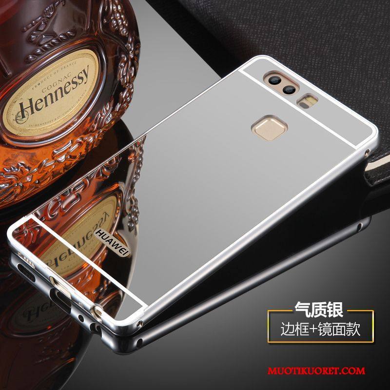 Huawei P9 Plus Hopea Puhelimen Kuoret Metalli Kohokuviointi Kuori Kehys Peili