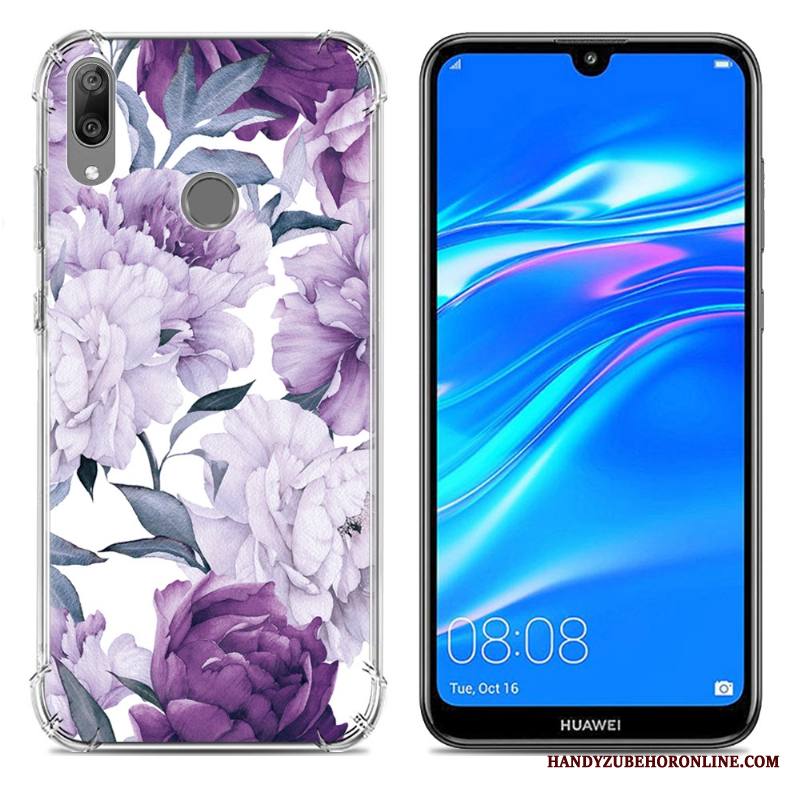 Huawei Y7 2019 Murtumaton Silikoni Kuori Sininen Puhelimen Kotelo Suupaltti