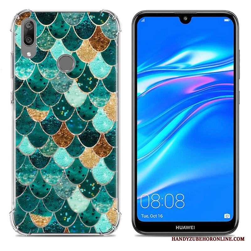 Huawei Y7 2019 Murtumaton Silikoni Kuori Sininen Puhelimen Kotelo Suupaltti