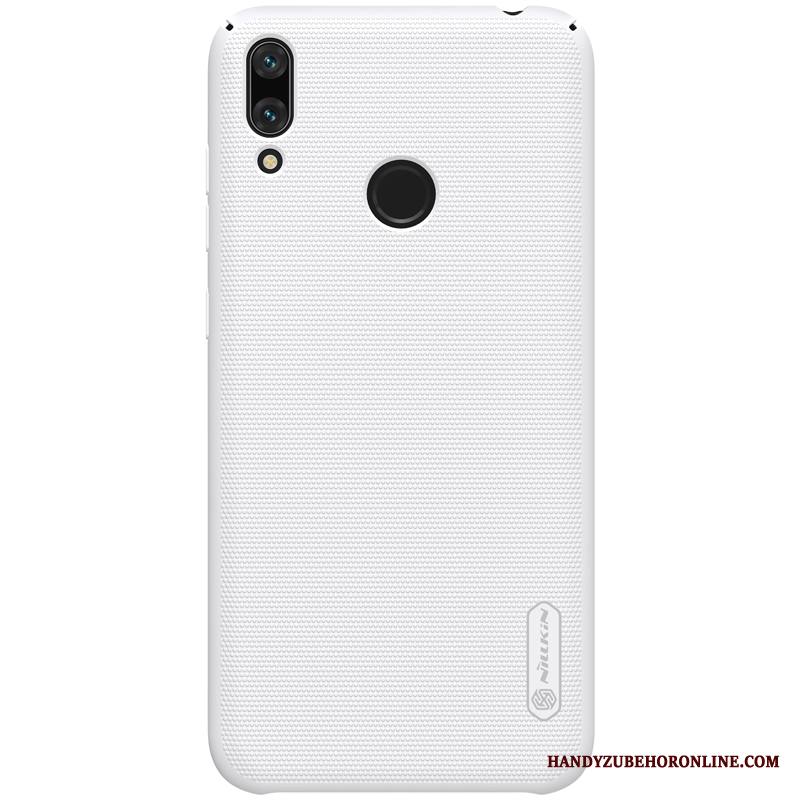 Huawei Y7 2019 Pesty Suede Valkoinen Puhelimen Kuoret Kuori Kotelo Murtumaton Kulta