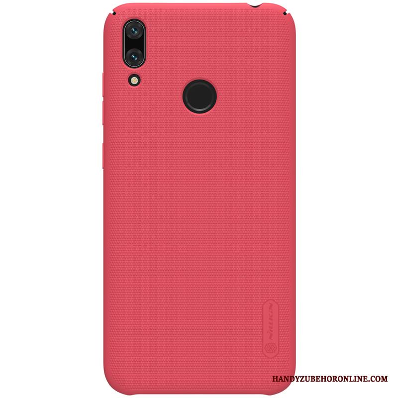 Huawei Y7 2019 Pesty Suede Valkoinen Puhelimen Kuoret Kuori Kotelo Murtumaton Kulta