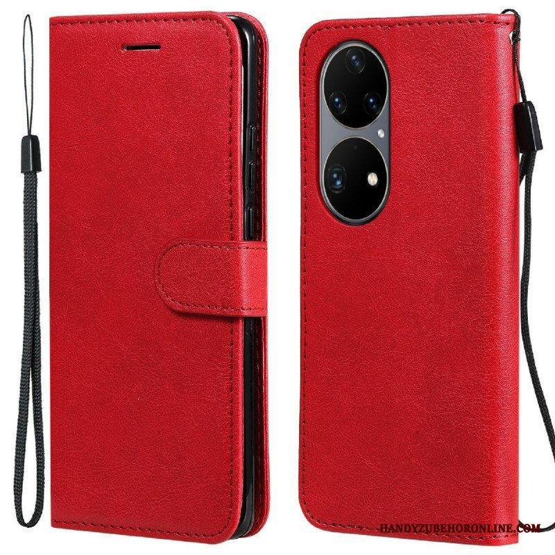 Kotelot Huawei P50 Pro Suojaketju Kuori Strappy Leather Effect