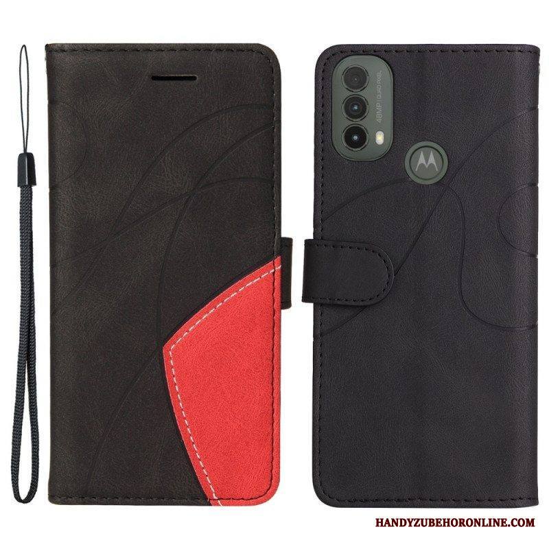 Kotelot Moto E40 / E30 / E20 Kaksisävyinen Signature Faux Leather