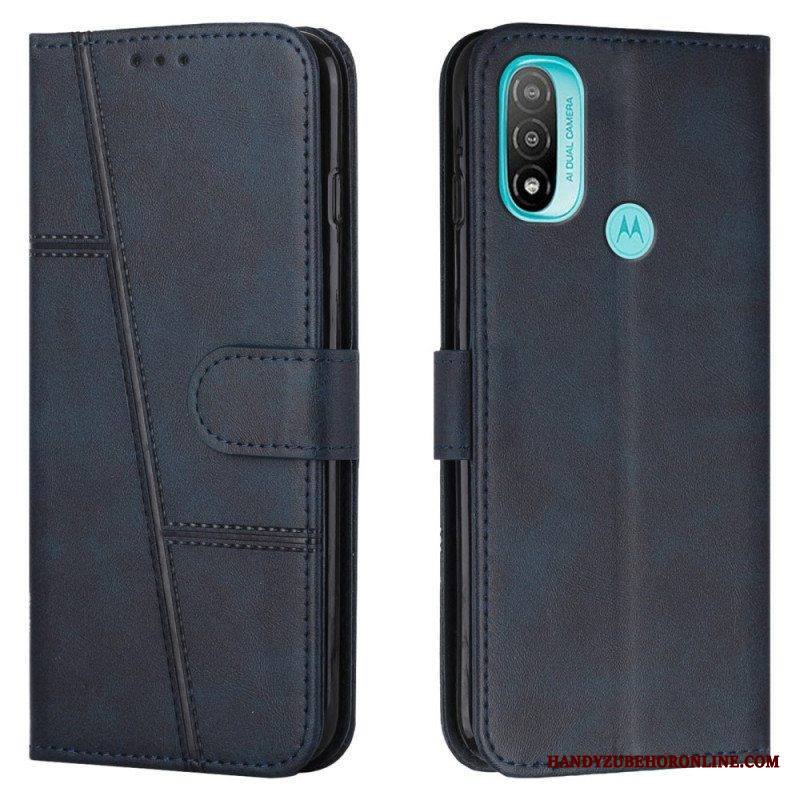 Kotelot Moto E40 / E30 / E20 Suojaketju Kuori Strappy Geo Leather Effect