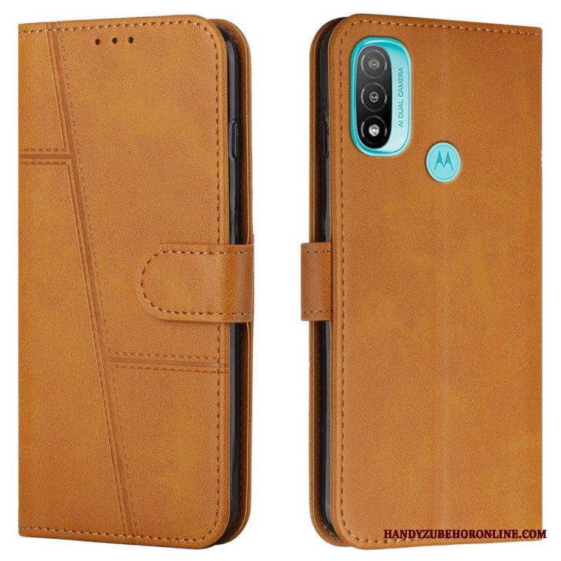 Kotelot Moto E40 / E30 / E20 Suojaketju Kuori Strappy Geo Leather Effect