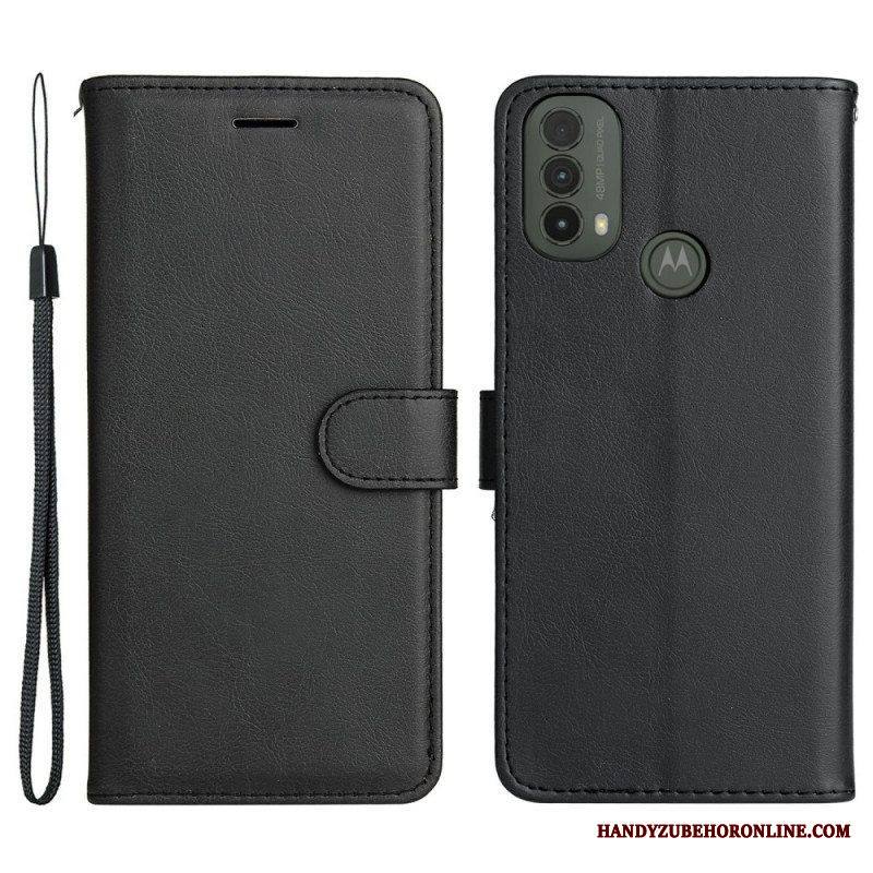 Kotelot Moto E40 / E30 / E20 Suojaketju Kuori Strappy Leather Effect