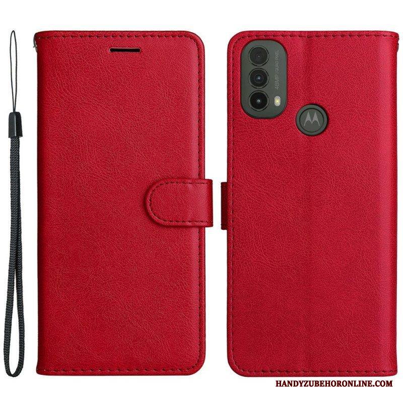 Kotelot Moto E40 / E30 / E20 Suojaketju Kuori Strappy Leather Effect