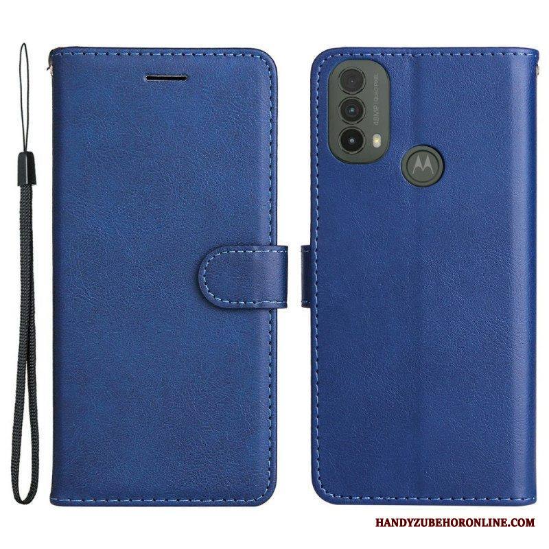 Kotelot Moto E40 / E30 / E20 Suojaketju Kuori Strappy Leather Effect