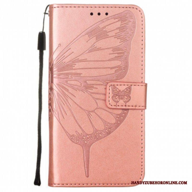 Kotelot Samsung Galaxy A52 4G / A52 5G / A52s 5G Butterfly Design Kaulanauhalla