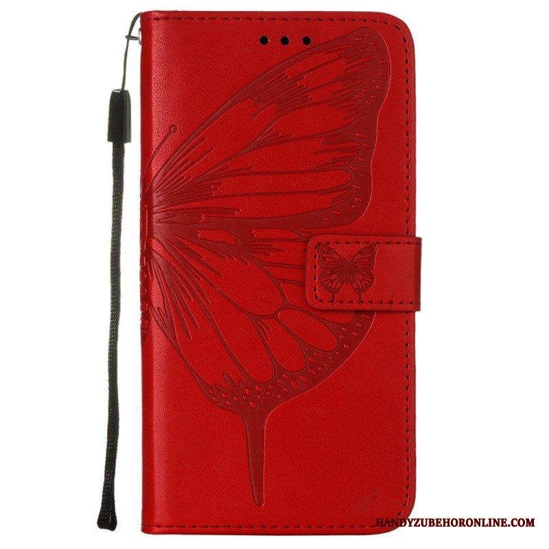 Kotelot Samsung Galaxy S23 5G Butterfly Design Kaulanauhalla