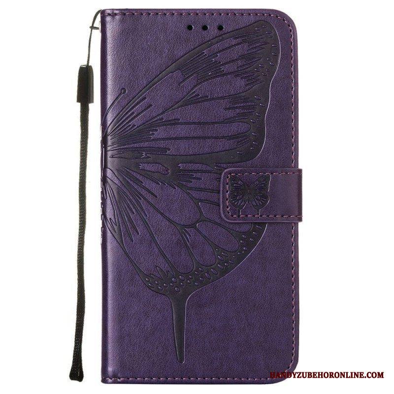 Kotelot Samsung Galaxy S23 5G Butterfly Design Kaulanauhalla