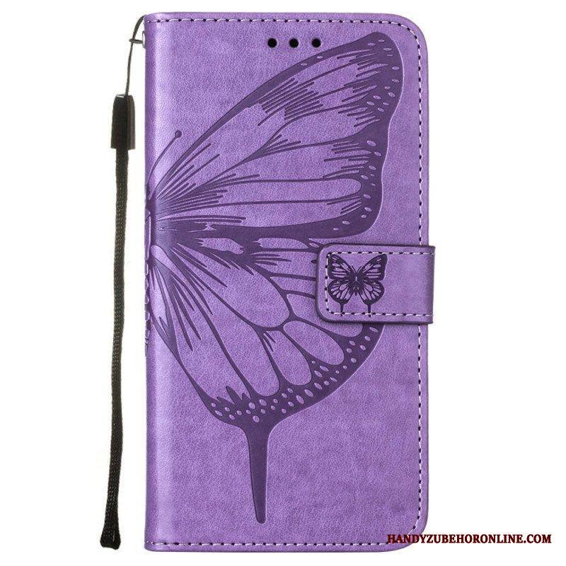 Kotelot Samsung Galaxy S23 5G Butterfly Design Kaulanauhalla