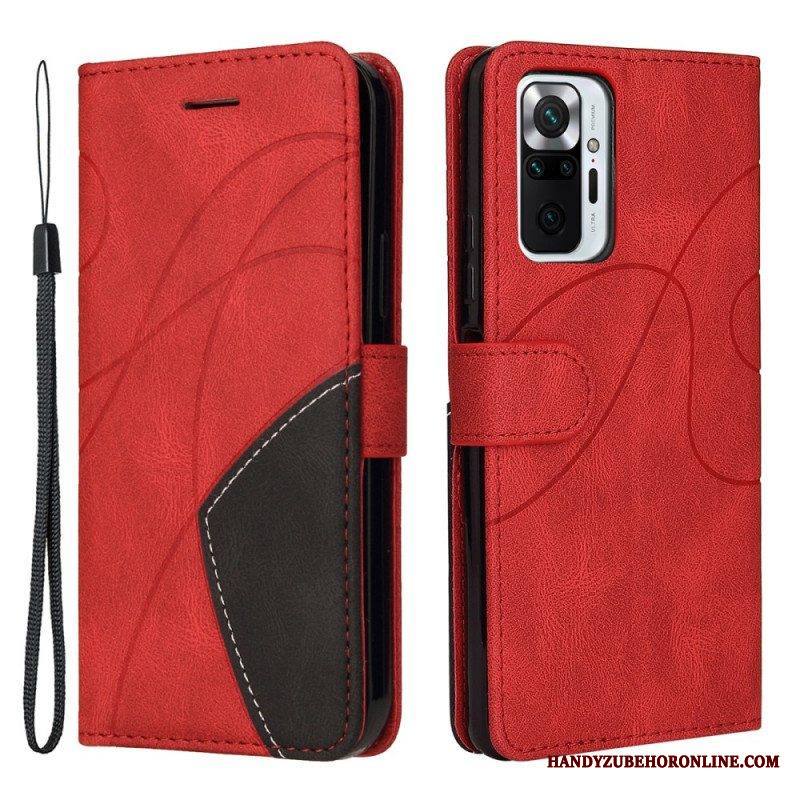 Kotelot Xiaomi Redmi Note 10 Pro Kaksisävyinen Signature Faux Leather